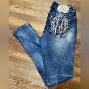Stylish Blue Embellished Women's Jeans
